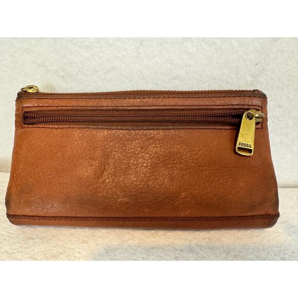 Fossil Derrick Executive Wallet Brown Cow Hide Leather Bifold - Picture 9 of 12